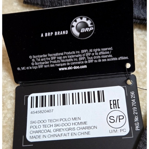 Ski-Doo Tech Polo Men's Small Charcoal Grey NWT - Picture 8 of 10